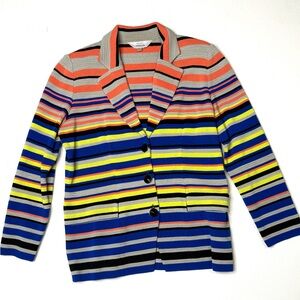 Misook Multi-color Striped Knit Blazer Size Medium